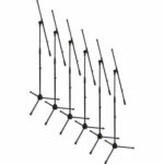 JamStands JS-MCFB6PKC Series Six Tripod Mic Stands with Carrying Bag and Coloured Accent Bands