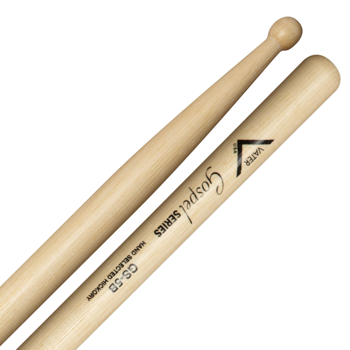 Vater American Hickory Drumsticks - Gospel 5B - Wood Tip