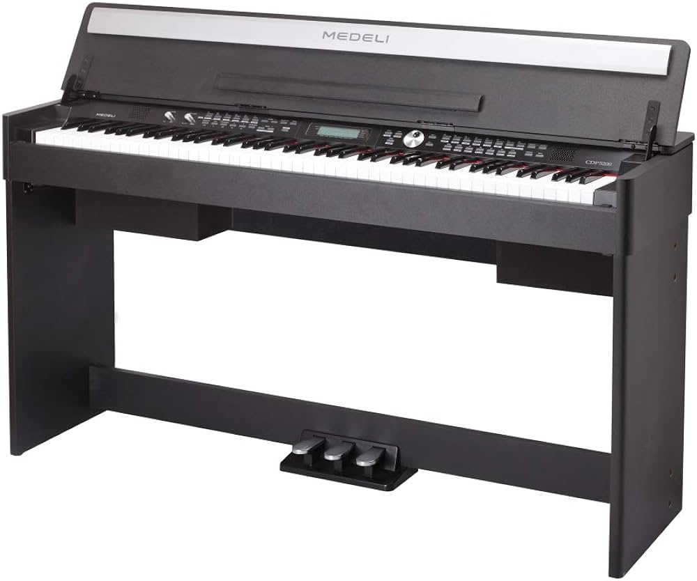 MEDELI CDP5200-BK Digital Piano with Mars Technology and Hammer Action - Black