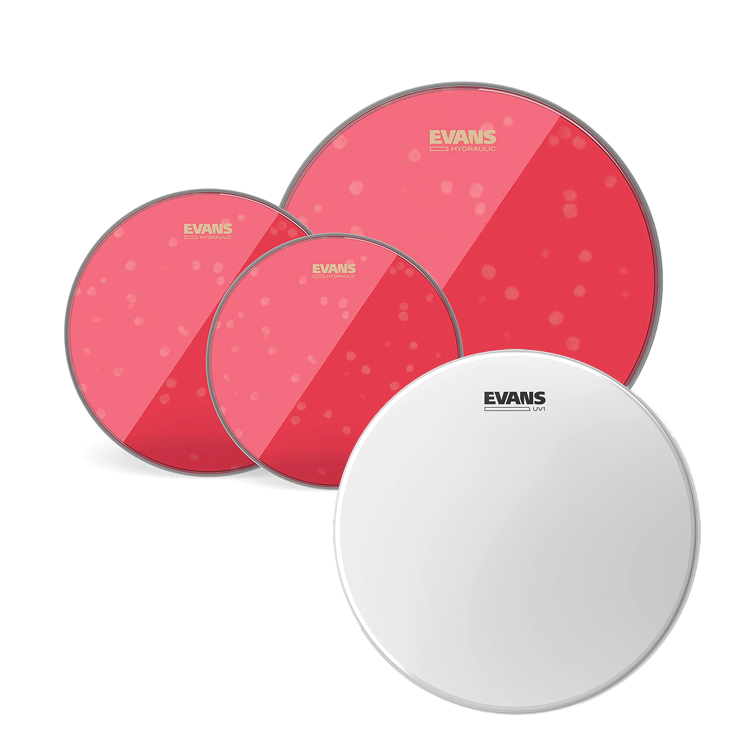 Evans EPP-HRUV1-R Hydraulic Red Rock Pack (10",12", 16") with 14" UV1 Snare Head