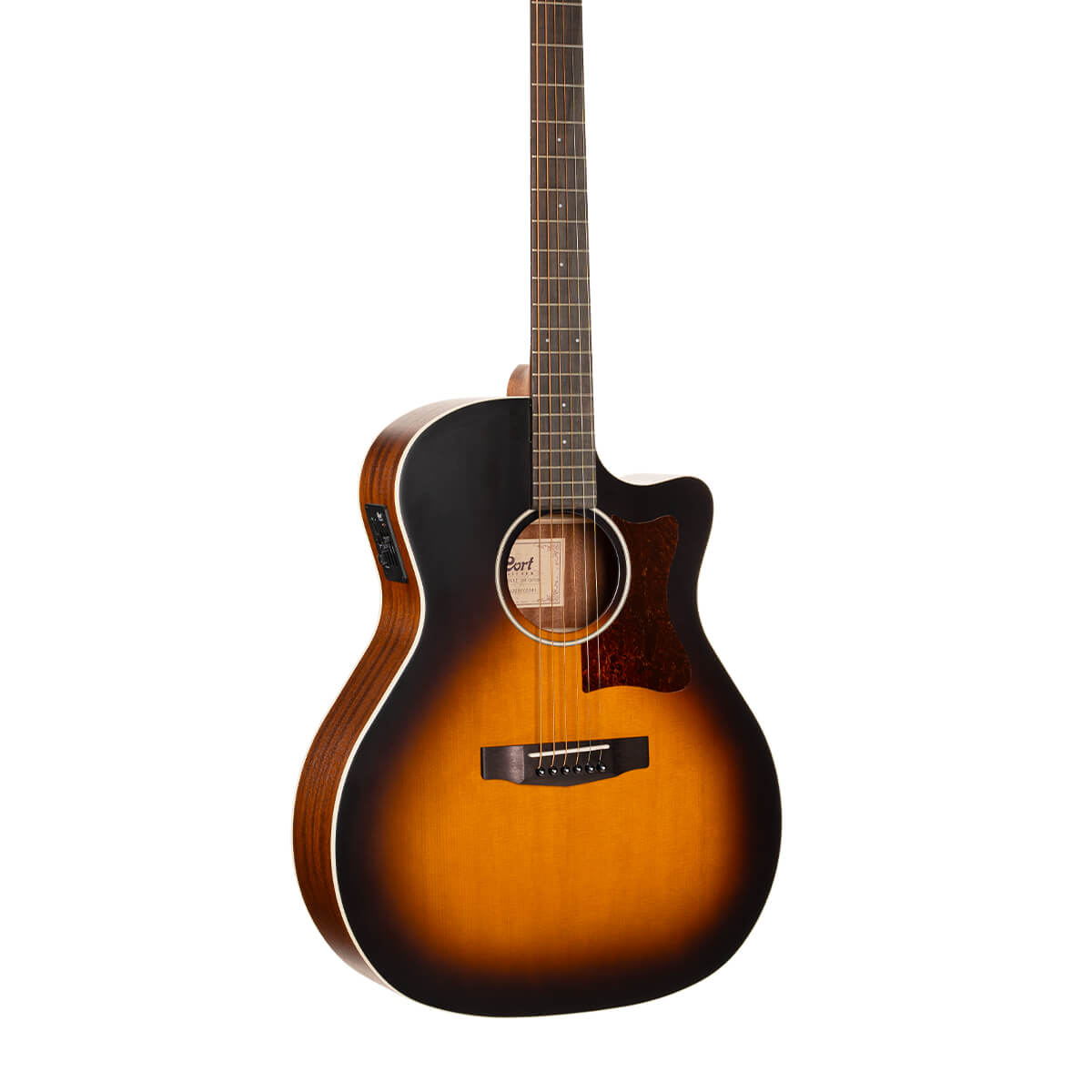 Cort GA1E Grand Regal Series Electric-Acoustic Guitar - Open Pore Sunburst - Image 5