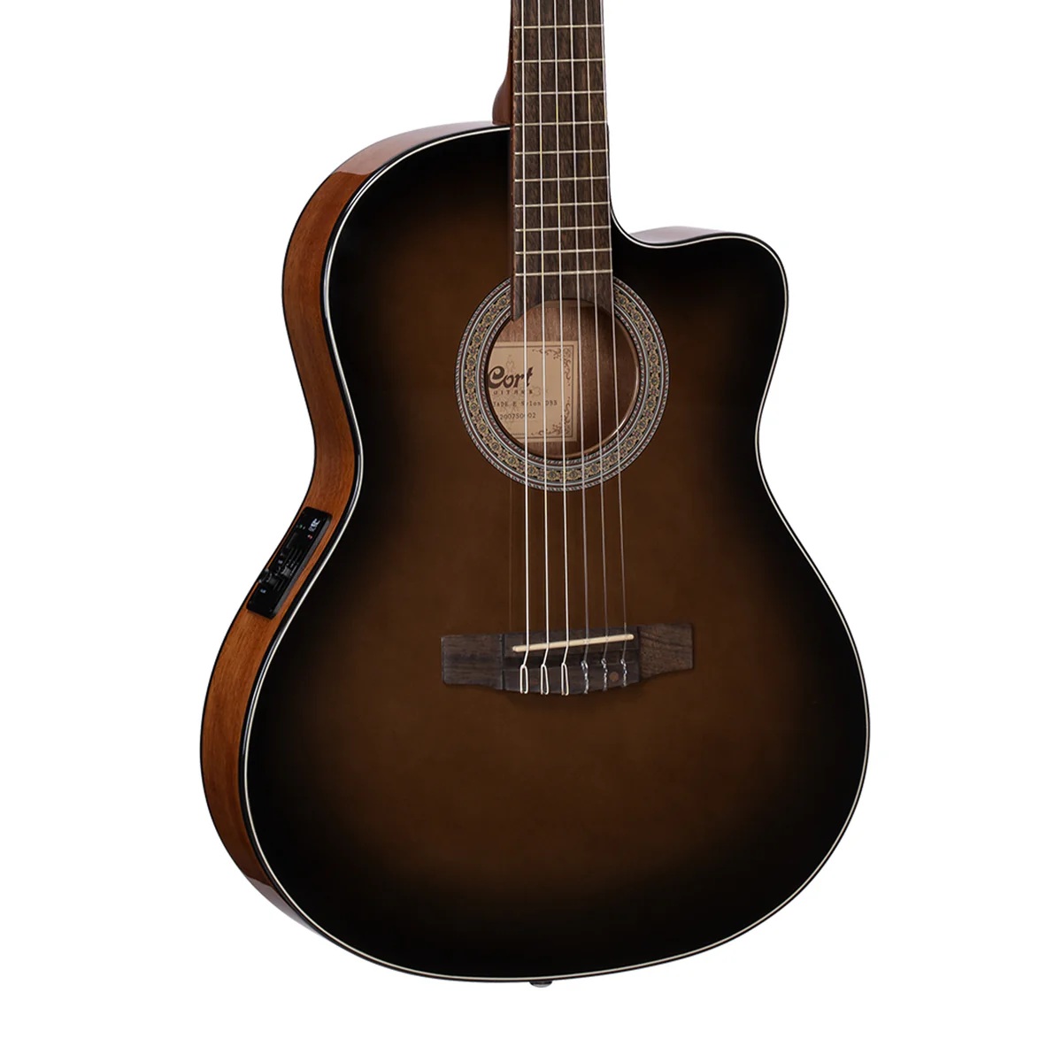 Cort Jade E Nylon Electric-Acoustic Guitar - Dark Brown Burst