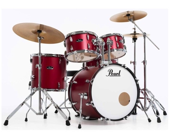 Pearl Roadshow RS525SBC/C 5-piece Complete Drum Set with Solar Cymbals – #747 Matte Red - Image 3
