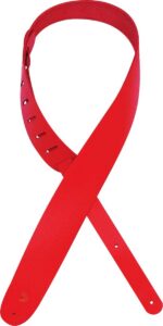 D'Addario 25BL03 2.5" Basic Leather Guitar Strap - Red