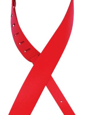 D'Addario 25BL03 2.5" Basic Leather Guitar Strap - Red