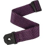 D'Addario 50VM02 50mm Nylon Guitar Strap - Purple Checkers
