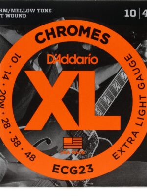 D'Addario ECG23 XL Chromes Flatwound Electric Guitar Strings - 10 to 48 - Extra Light