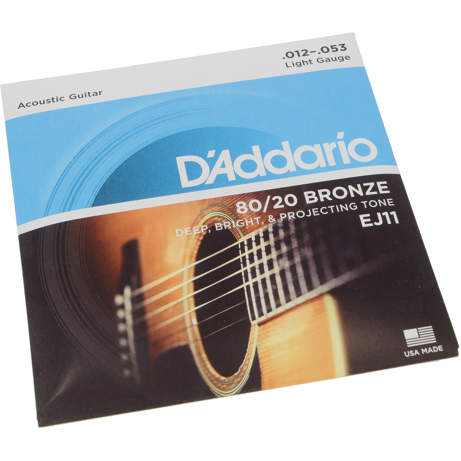 D'Addario EJ11 80/20 Bronze Acoustic Guitar Strings - .012-.053 Light - Image 2