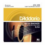 D'Addario EJ14 80/20 Bronze Acoustic Guitar Strings - .012-.056 Light Top/Medium Bottom