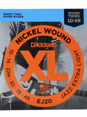 D'Addario EJ20 XL Nickel Wound Electric Guitar String - 0.010-0.049 Jazz Extra Light