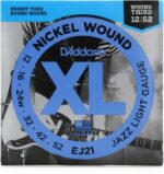 D'Addario EJ21 XL Nickel Wound Electric Guitar Strings - .012-.052 Jazz Light Wound 3rd