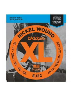 D'Addario EJ22 XL Nickel Wound Electric Guitar Strings - .013-.056 Jazz Medium Wound 3rd