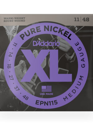 D'Addario EPN115 Pure Nickel Electric Guitar Strings - .011-.048 Medium