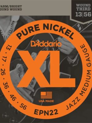 D'Addario EPN22 Pure Nickel Electric Guitar Strings - .013-.056 Jazz Medium