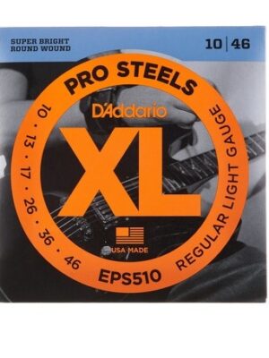 D'Addario EPS510 XL ProSteels Electric Guitar Strings - .010-.046 Regular Light