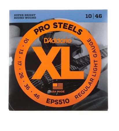 D'Addario EPS510 XL ProSteels Electric Guitar Strings - .010-.046 Regular Light