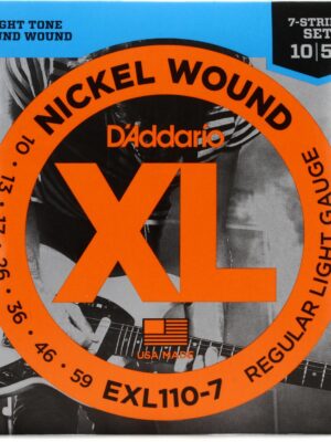 D'Addario EXL110-7 XL Nickel Wound Electric Guitar Strings - .010-.059 Regular Light 7-string