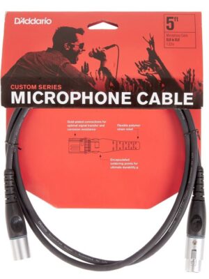 D'Addario PW-M-05 Custom Series Microphone Cable - 5 foot