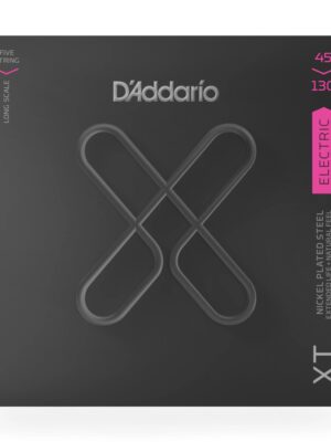 D'Addario XTB45130 XT Nickel Plated Steel Bass Guitar Strings - .045-.130 Regular Light Long Scale 5-string