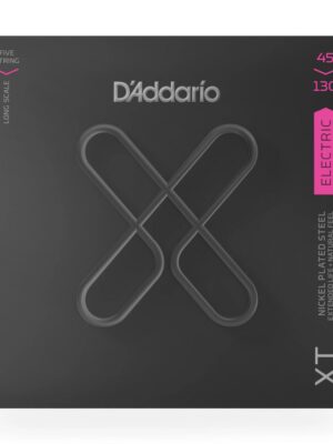 D'Addario XTB45130 XT Nickel Plated Steel Bass Guitar Strings - .045-.130 Regular Light Long Scale 5-string