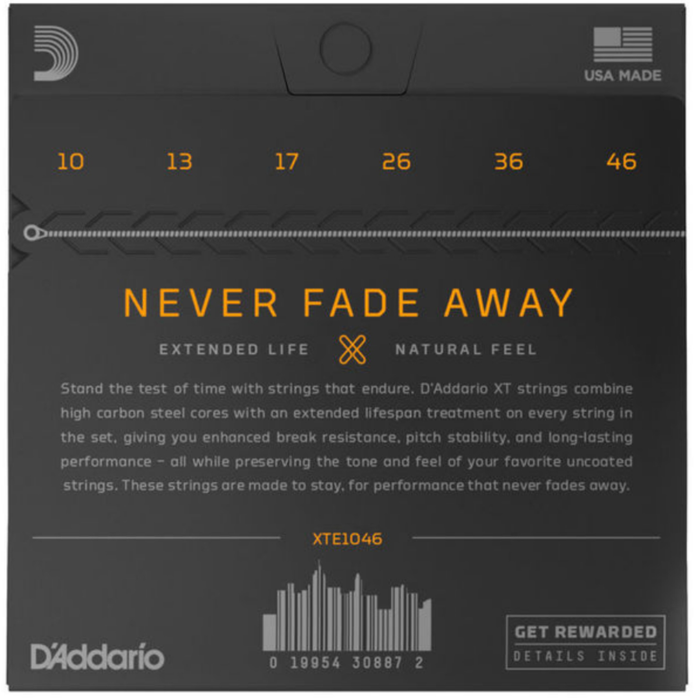 D'Addario XTE1046 XT Nickel Wound Electric Guitar Strings - .010-.046 Regular Light - Image 2