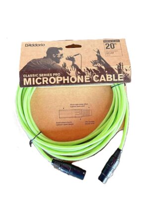 D'Addario PW-CPMIC-20GL 20ft XLR Cable - Green
