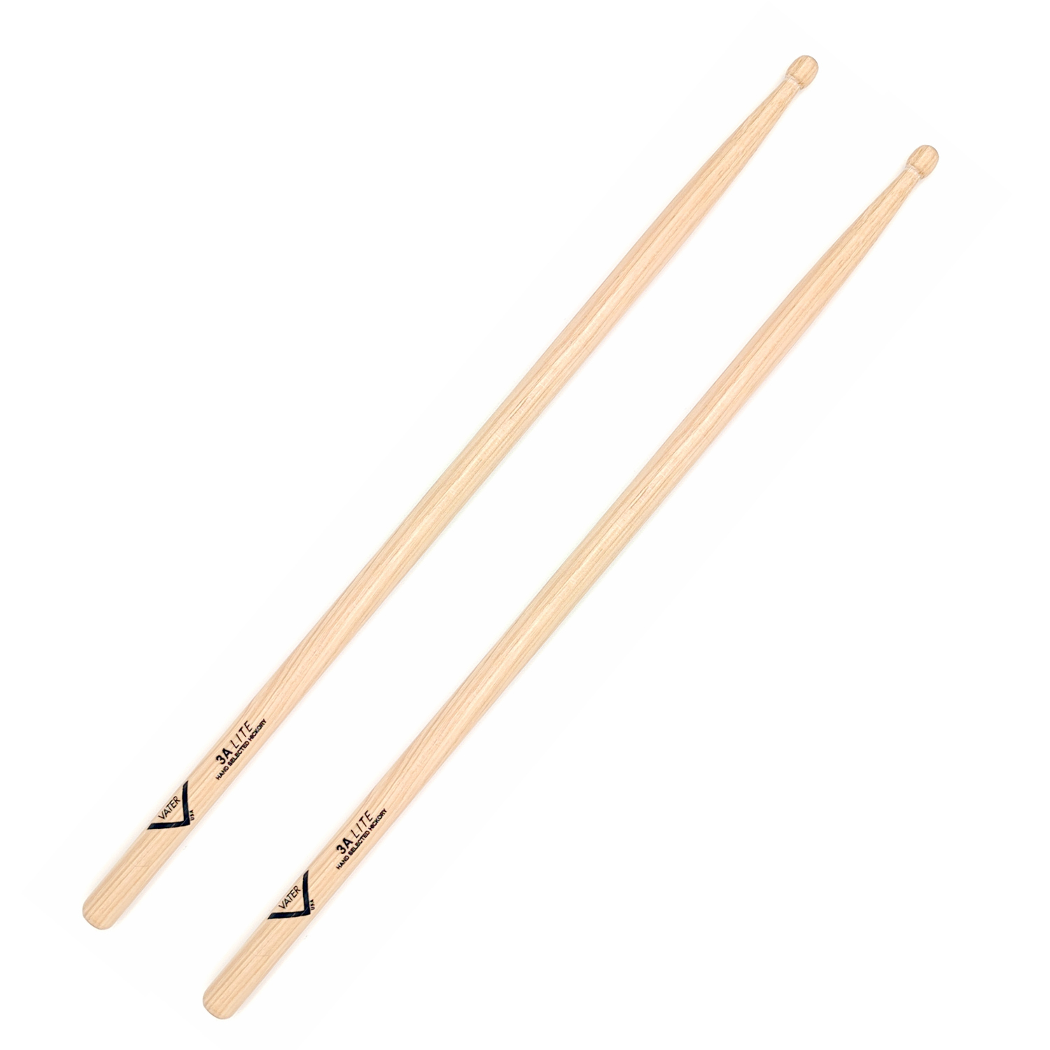 Vater American Hickory Drumsticks - 3A Lite - Wood Tip