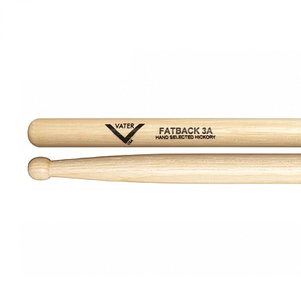 Vater American Hickory Drumsticks – Fatback 3A – Wood Tip