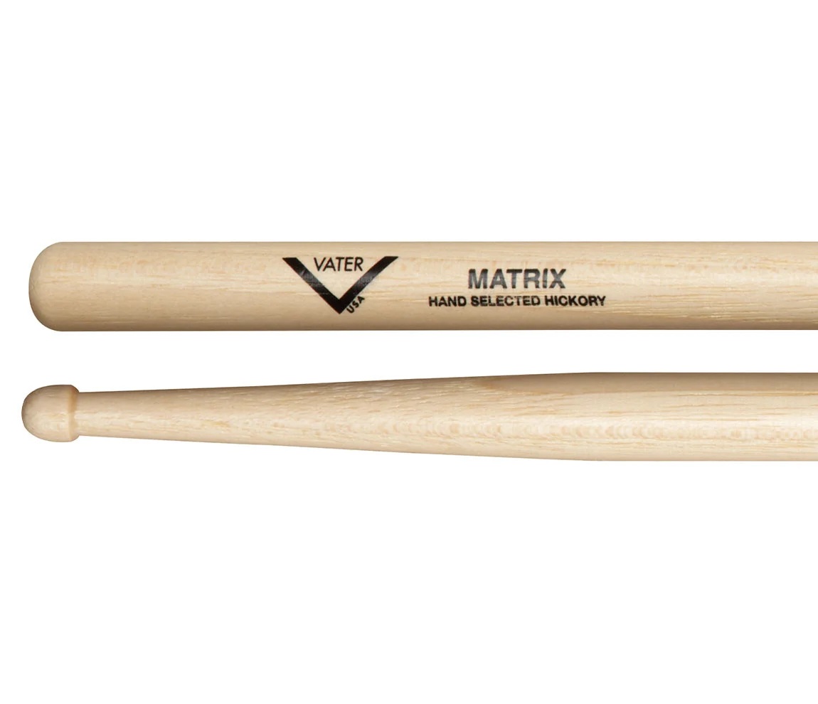 Vater American Hickory Drumsticks - Matrix - Wood Tip