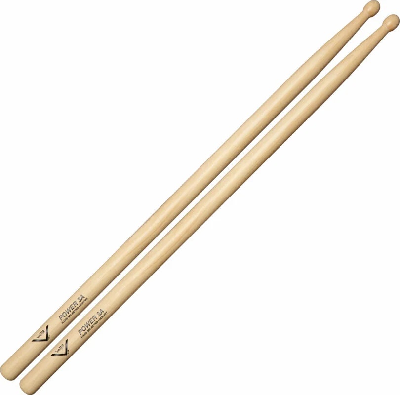 Vater American Hickory Drumsticks – Power 3A – Wood Tip