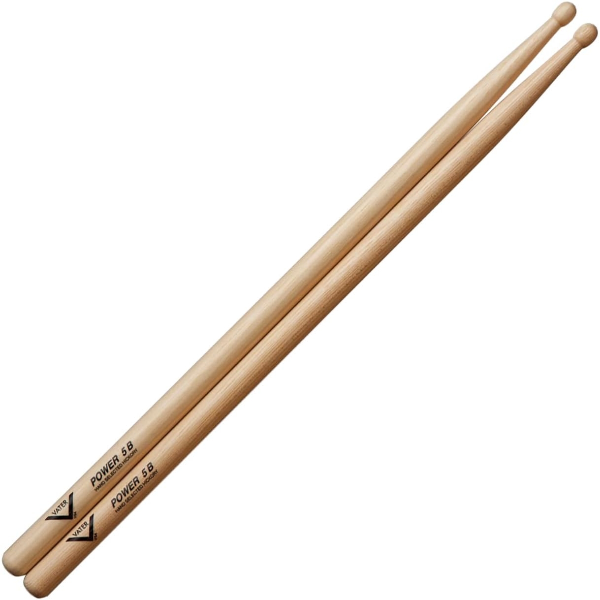 Vater American Hickory Drumsticks – Power 5B – Wood Tip