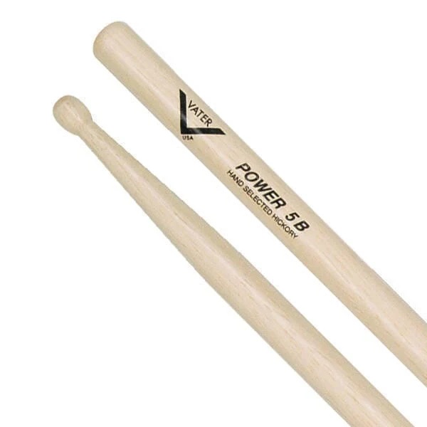 Vater American Hickory Drumsticks – Power 5B – Wood Tip
